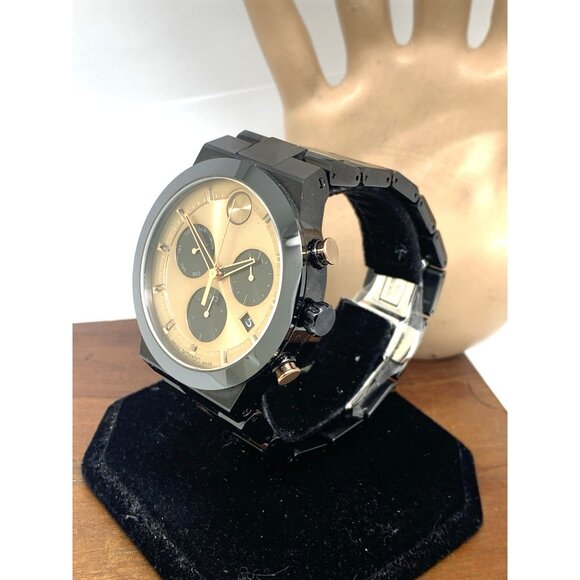 Movado Men's Watch 3600897 Bold Swiss Quartz Chronograph Black Steel 44.5mm - Picture 2 of 14